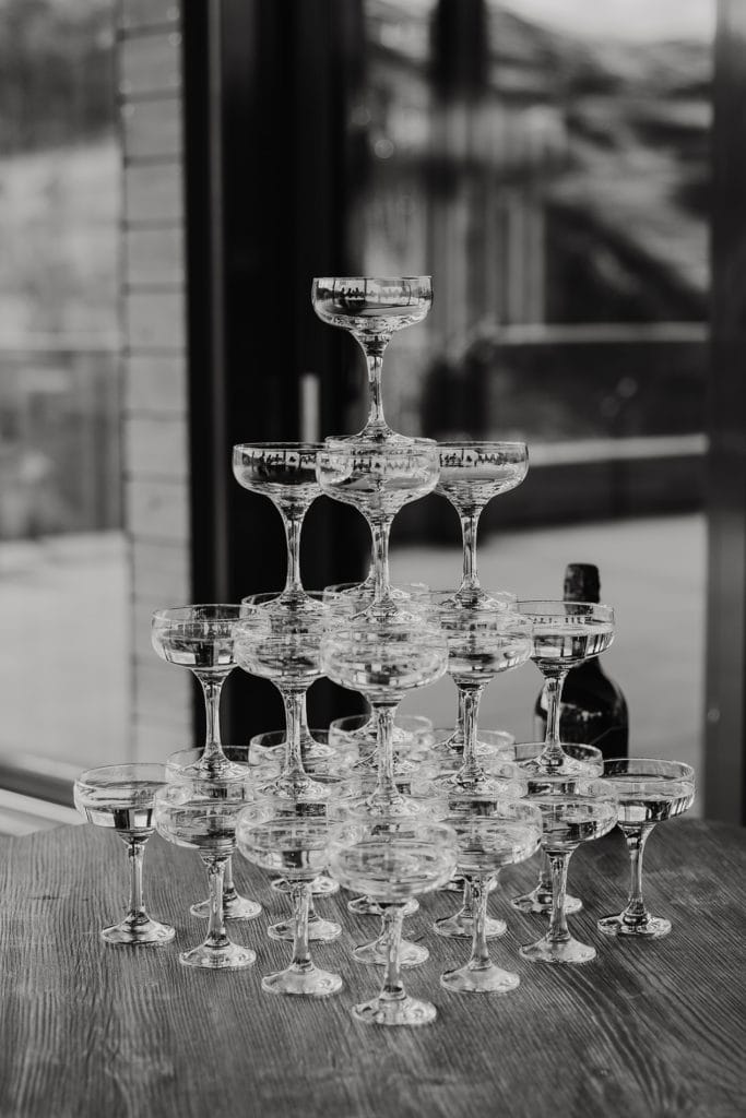 champagneglass bryllup skarsnuten hotel